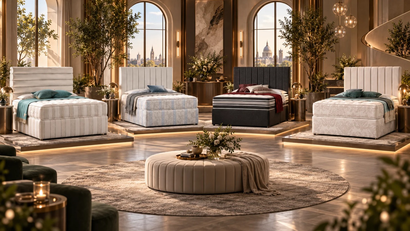 Orthopaedic mattress styled in a bright bedroom